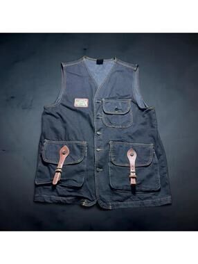 Vintage Y2K Karl Kani Jeans Denim Utility Vest Buckle Pockets Workwear Medium